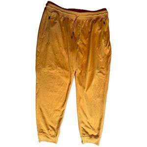 Under Armour Gold Tricot Sportstyle Joggers Zip Pockets Mens Size XXL NWT
